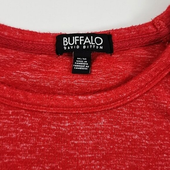 ⭐️3/ $30⭐️ Buffalo David Britton Women's Pullover Red Long Sleeves Top Size M - Picture 6 of 9